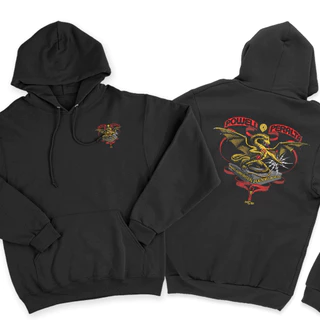 Moletom Estampa De Dragão Coração, Para o Frio Preto Streetwear Unissex