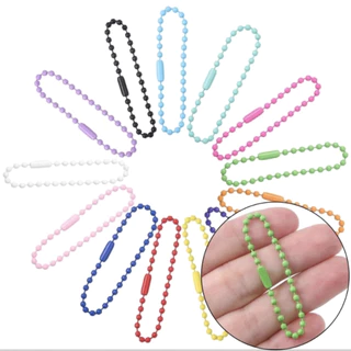 100 Corrente De Bolinha Com Canoa 10cm X 2,4mm Tag Chaveiro