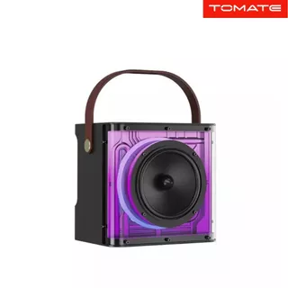 Caixa De Som Portatil Microfone Sem Fio Recarregavel Usb Rgb Tomate MTS-8007