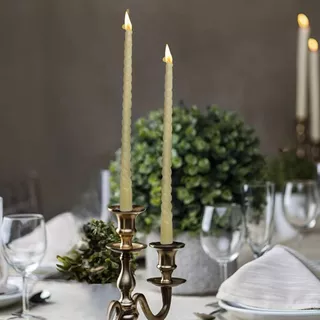Vela Castiçal Torcidas 25cm Kit 2 Unidades para Natal, Casamentos, Batizados - Branco