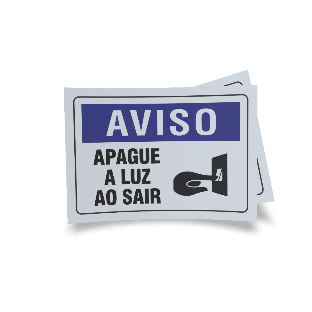 Placa de Sinalização PL: (1002) - Tema: Condomínio Apague a Luz ...
