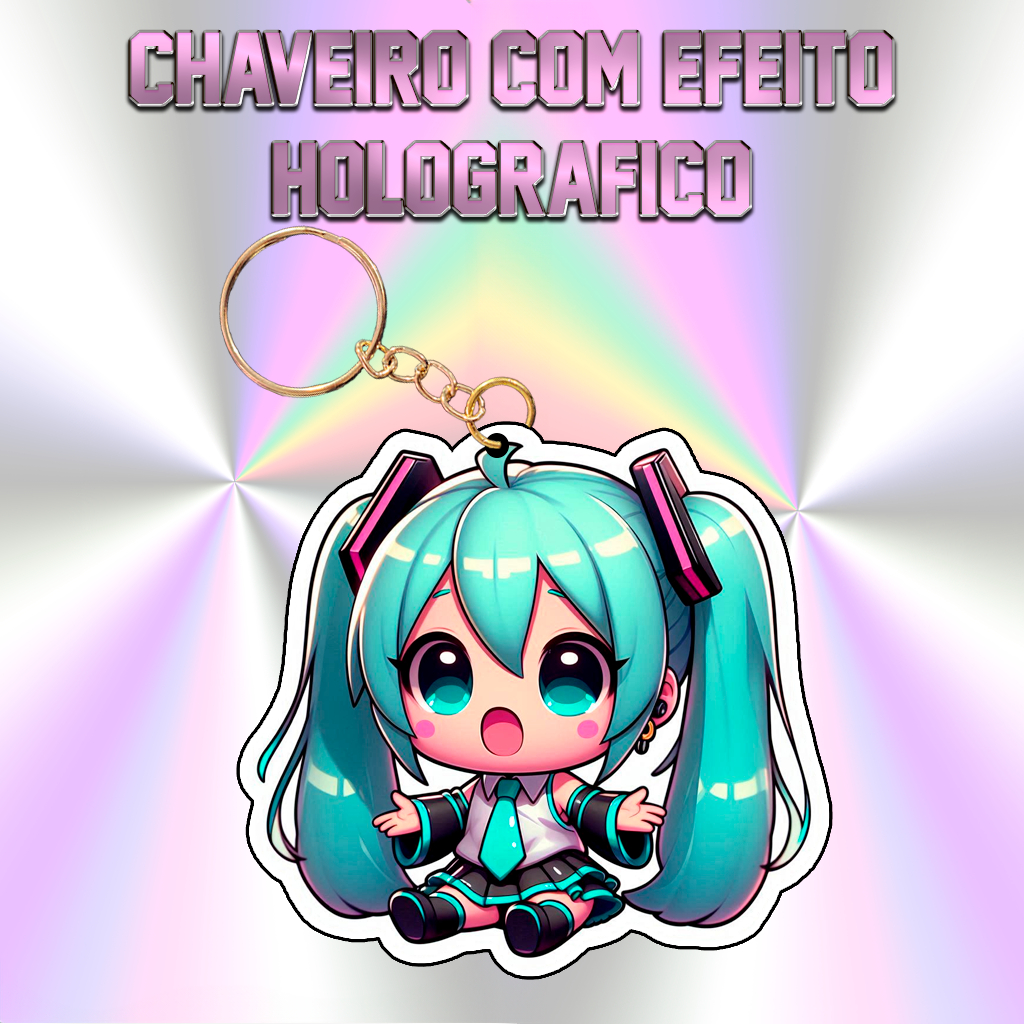Chaveiro Artesanal Hatsune Miku - 初音ミク- Vocaloid