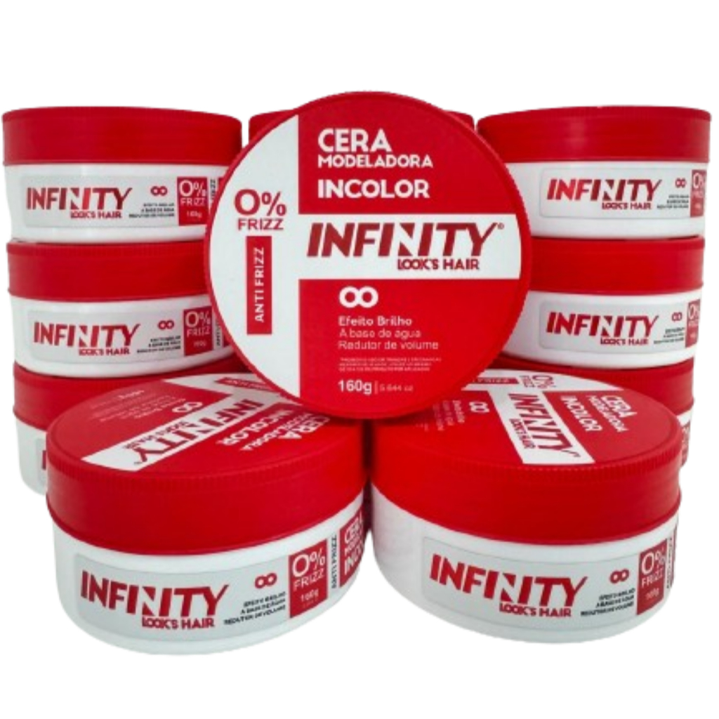 Kit Com 12 Cera Pasta Modeladora Incolor Infinity Anti Frizz 160g ...