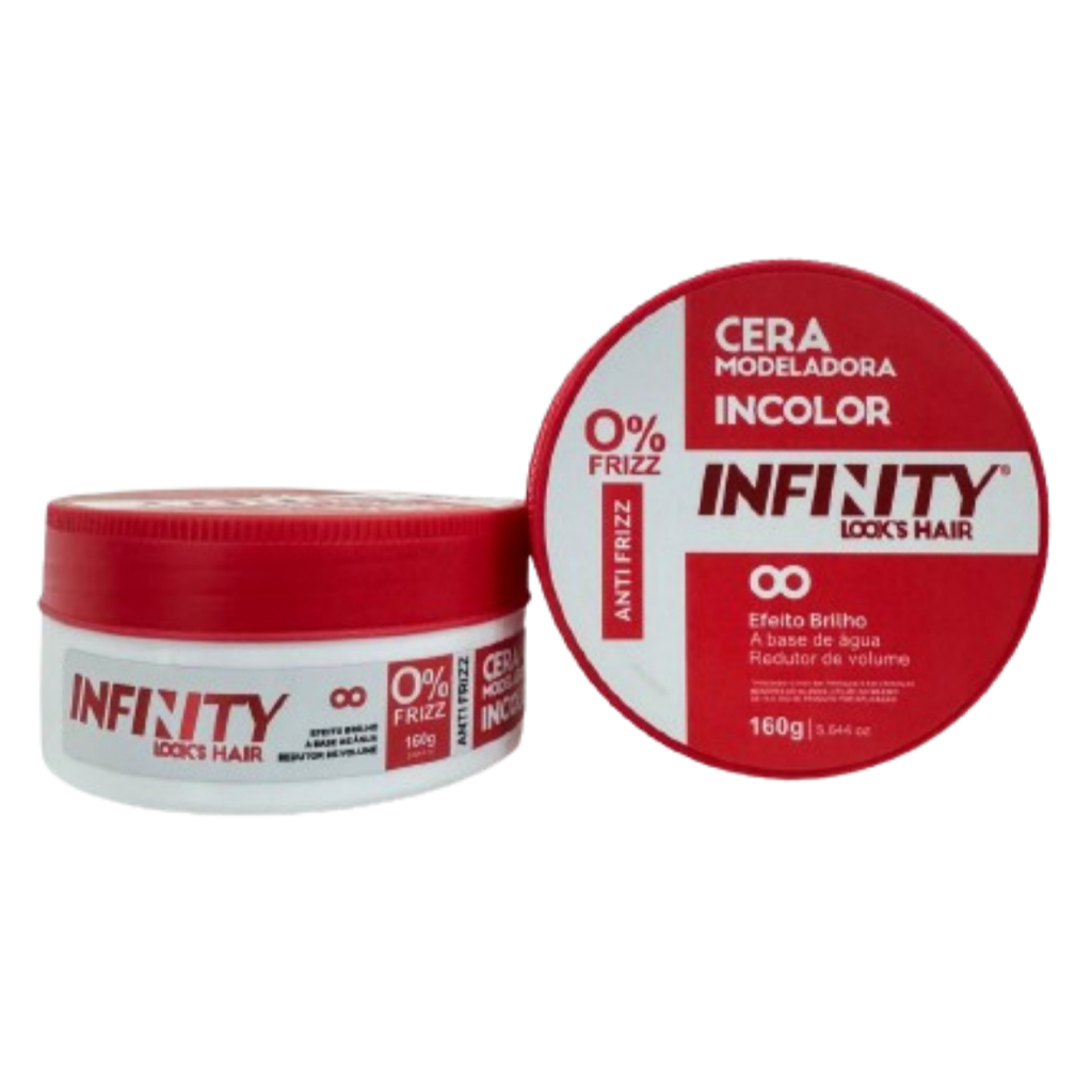 Kit Com 2 Cera Pasta Modeladora Incolor Infinity Anti Frizz 160g ...