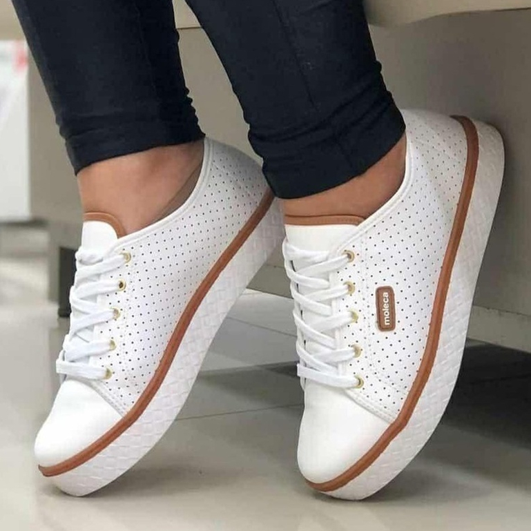Tênis Feminino Moleca Casual Plataforma Sola Alta Salto Cadarço