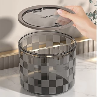 Lixeira Portátil De Mesa Grande Capacidade Com Tampa Click Escritório Moderna Cozinha Maquiagem（Entrega 24 horas）