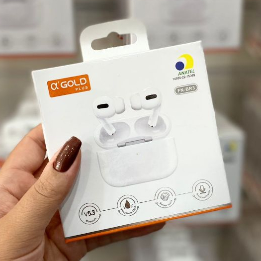 Fone de Ouvido Bluetooth 5.0 Sem Fio Branco TWS Air Pro 3 Esportivo Com Microfone
