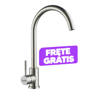 Torneira Monocomando Inox 304 Escovada Cozinha Gourmet Moderna Super Luxo Chique Bica Móvel Giro 360