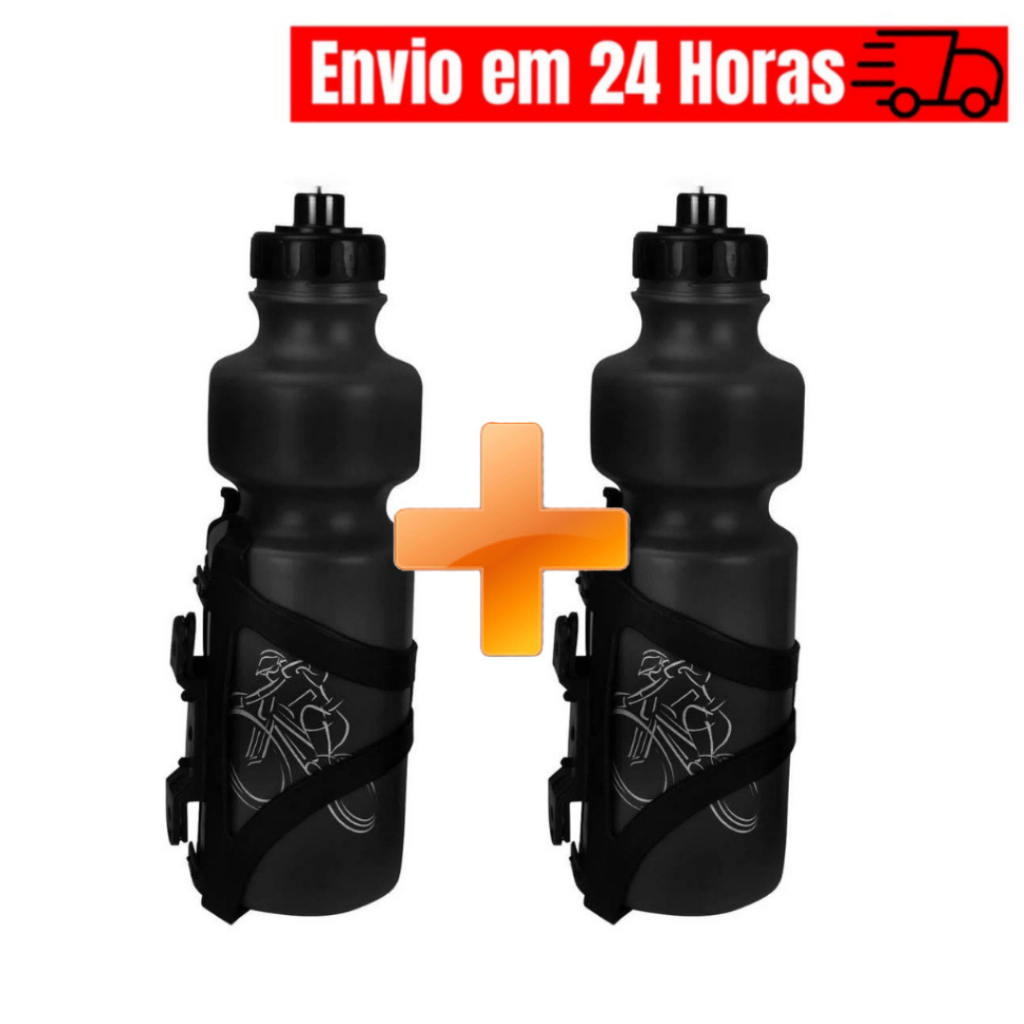 2 x Garrafas Caramanhola 750ml + Suporte Para Garrafa Bicicleta Mountain Bike