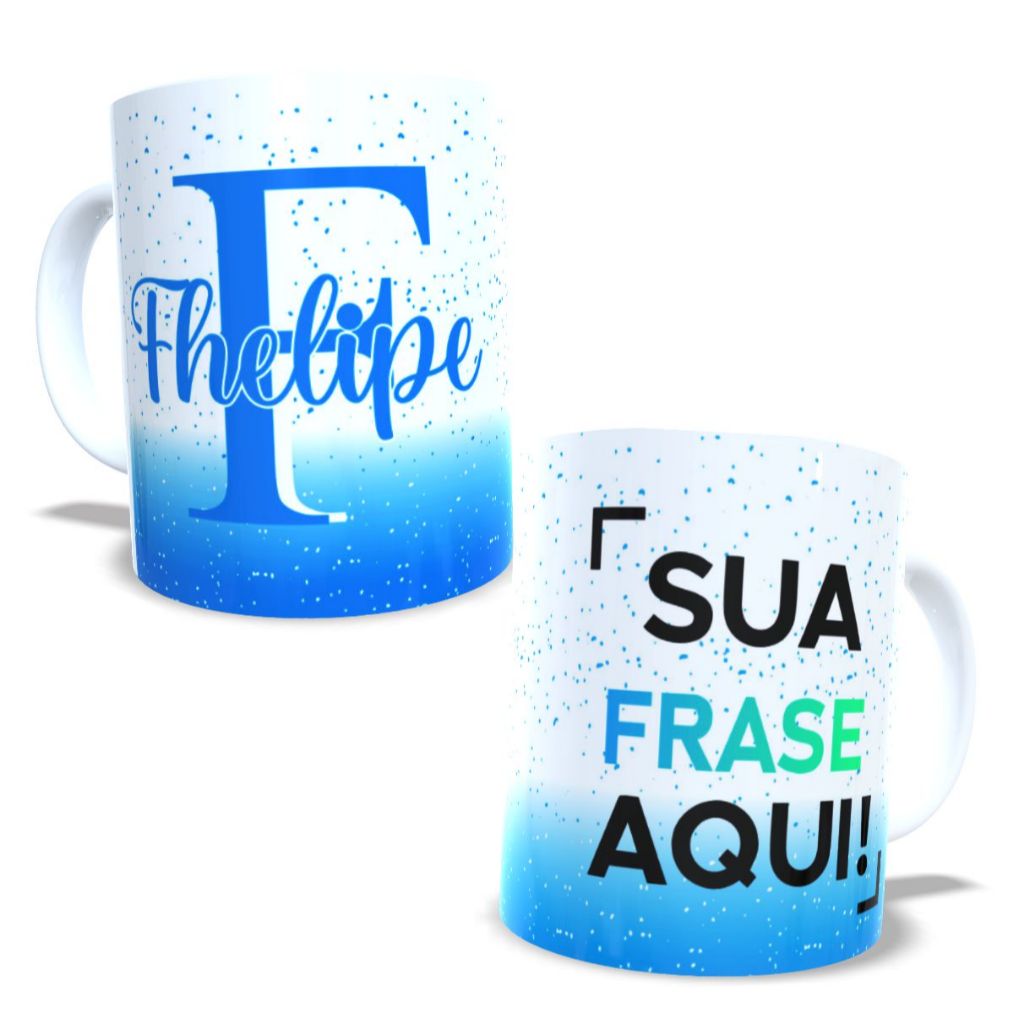 Caneca Masculina Inicial e Nome -Porcelana Personalizada Presente ...