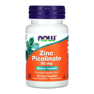 Picolinato de Zinco 50 mg Now Foods 30 Cáps Importado