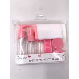 kit viagem de frascos com toalha com 4 peças e pente - SD6153-2