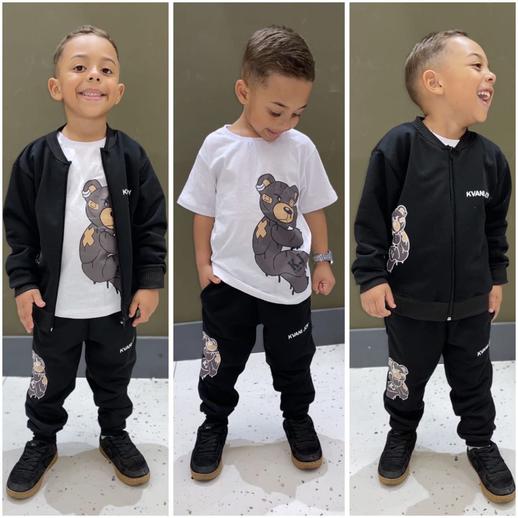 Conjunto Infantil Masculino Casaco e Calça Roupa de Meninos e Crianças