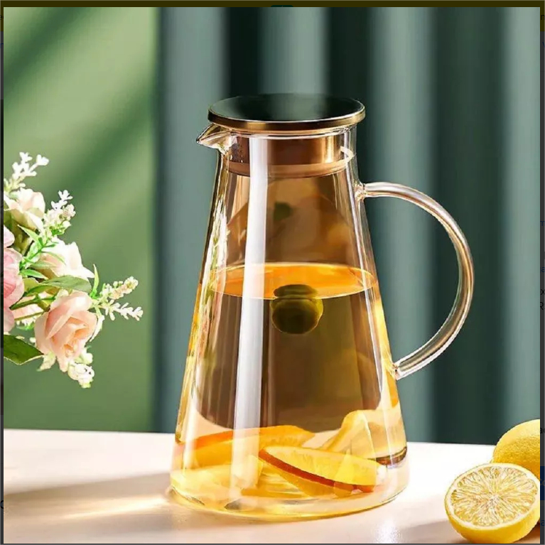 Jarra Juno De Borosilicato Âmbar Tampa De Aço Inox 1,8l-winc