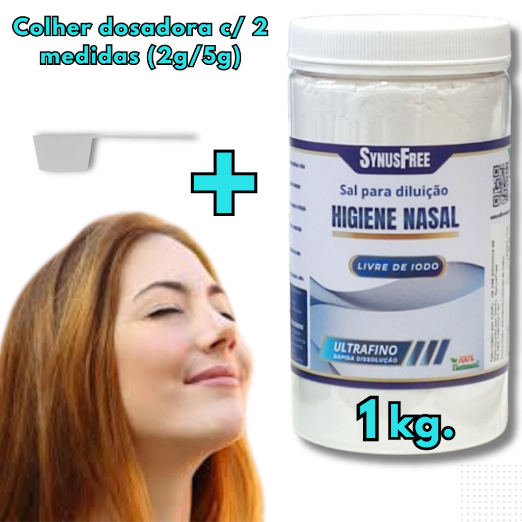 Sal P/ Lavagem Nasal C/ Dosador 1kg Premium Sem Iodo