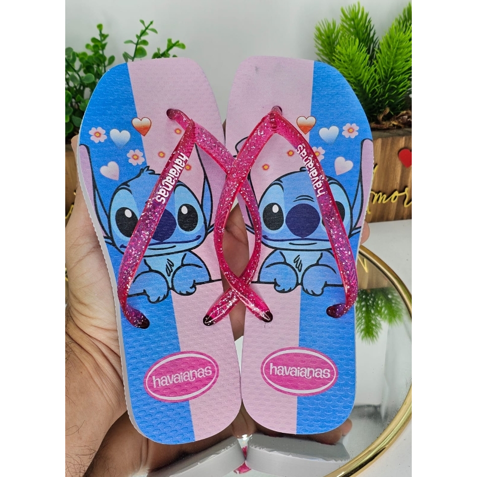 Chinelo Feminino Sandália Adulto Stitch glitter | Shopee Brasil