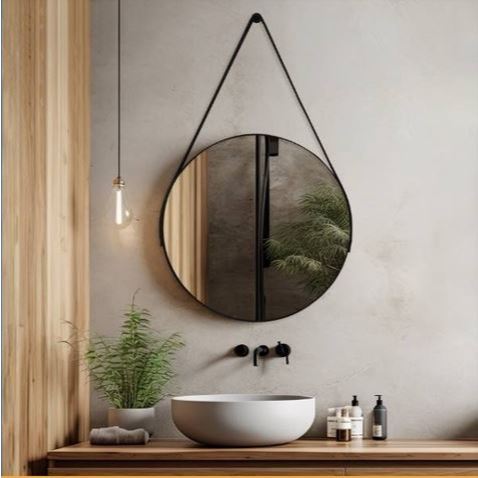 Espelho Redondo Adnet Decorativo 60cm Com Suporte - Mazzal
