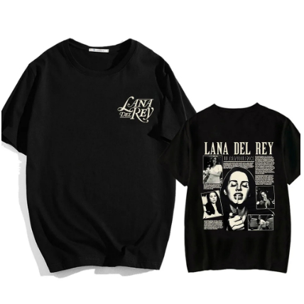 Camiseta algodão frente/costa Lana del rey.