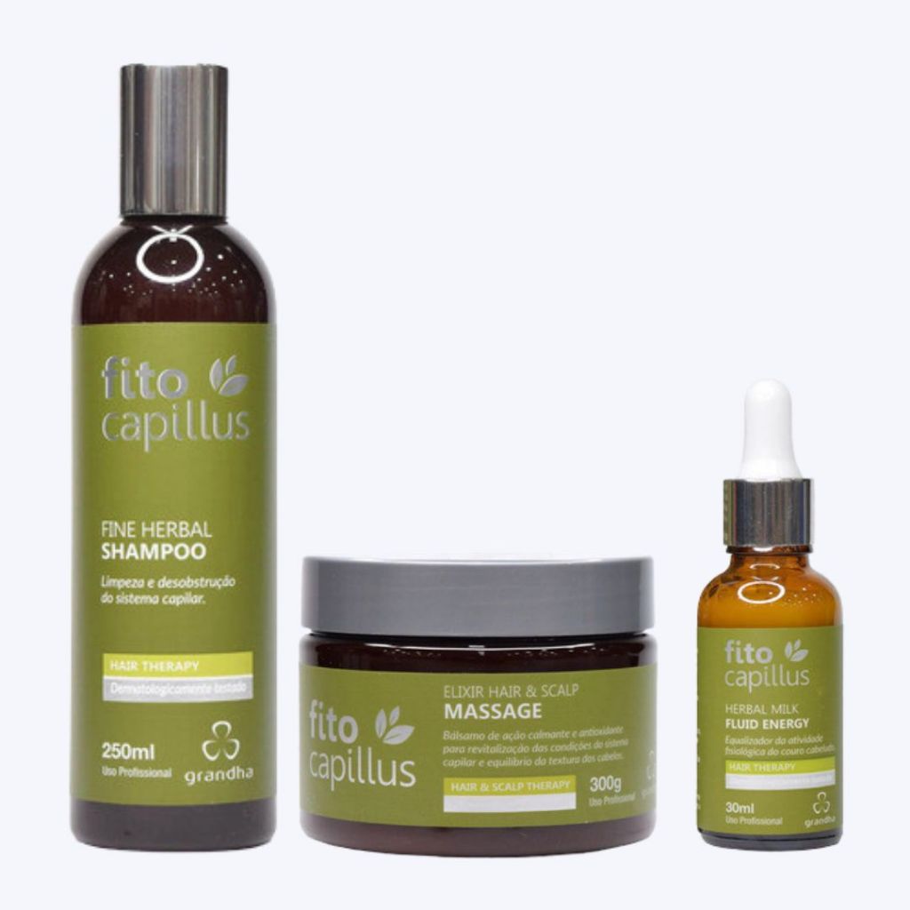 Kit Grandha Fito Capillus Herbal Fine Herbal Shampoo 250ml + Elixir ...