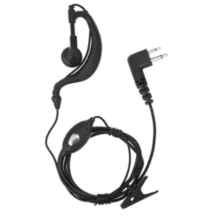Retevis EEK012 Auriculares Ajustables en Forma de D con Micrófono PTT Compatibles con Kenwood BAOFENG UV5R 888S RT24 RT27 RT668 Walkie Talkie Auriculares (1 Pieza