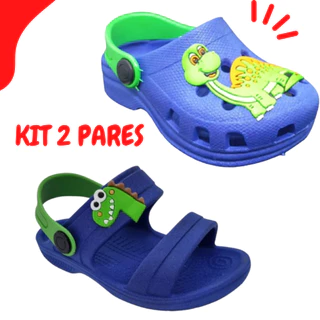 Kit 2 Sandália Infantil Masculina Confortável Resistente Lançamento Promoção