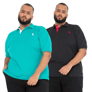 kit 2 camisa polo plus size masculina Pique G1 G2 G3 blusa grande Verão promoção