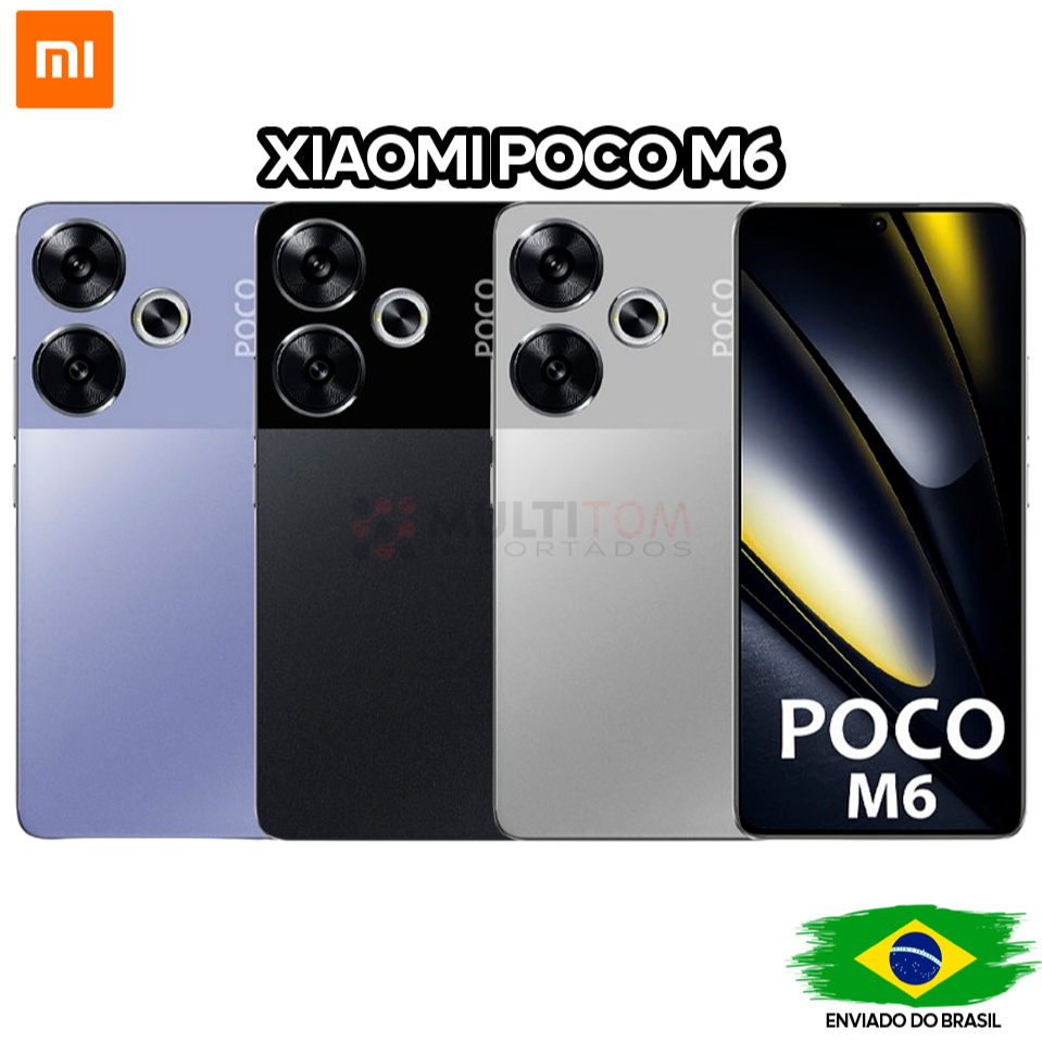 Celular Xiaomi Poco M6 NFC 256/8GB 128/6GB RAM de 6.79" 108MP (Versão Global)
