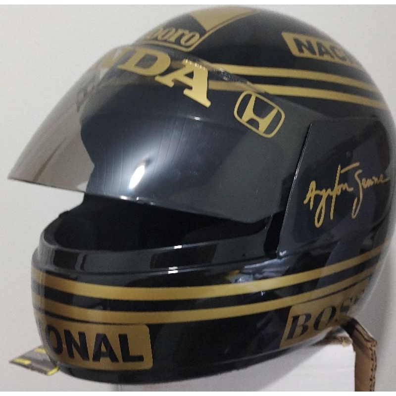 Capacete four senna DOURADO viseira fumê