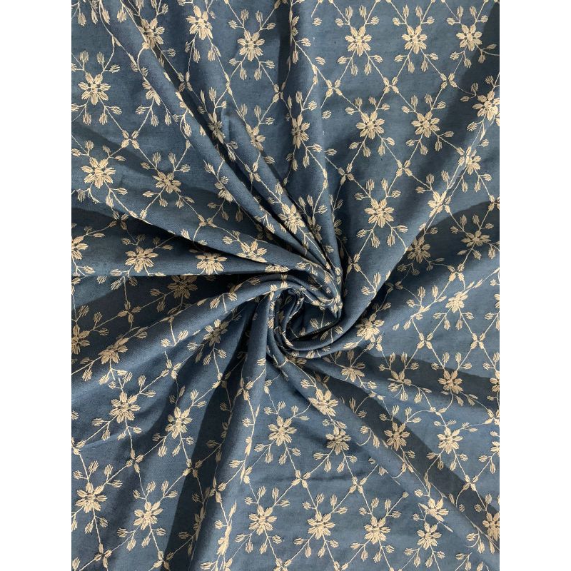 TECIDO LAISE BORDADA JEANS DENIN, LESE OU LEZE, LAIZE 1m x 1,50m