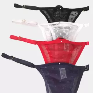 Kit 10 Calcinha Fio Dental Sexy Tule Pompom Laterais Reguláveis