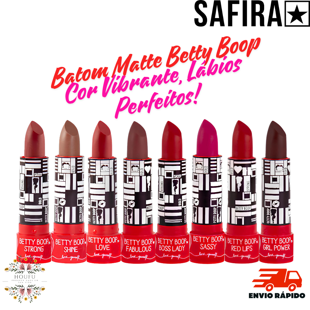 batom Matte maquiagem Betty Boop Safira | Shopee Brasil