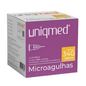 Agulhas de Lebel - Microagulhas Uniqmed 30GX4mm / 32GX4mm