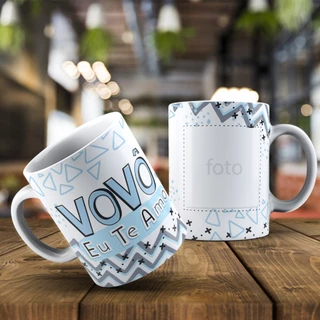 Caneca Xícara Dia Dos Avós Dia Do Vovô Te Amo Personalizada Com Foto Amor - OFERTA RELAMPÂGO!