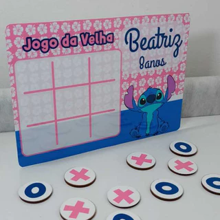 Kit Jogo da Velha - Lembrancinha de aniversário Personalizado - Stitch - Fazemos qualquer tema - Leia Descrição