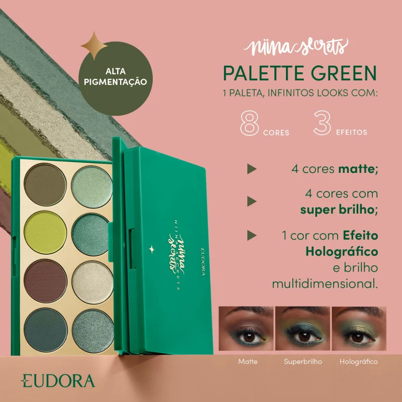 Palette de Sombras Niina Secrets Green 5,6g