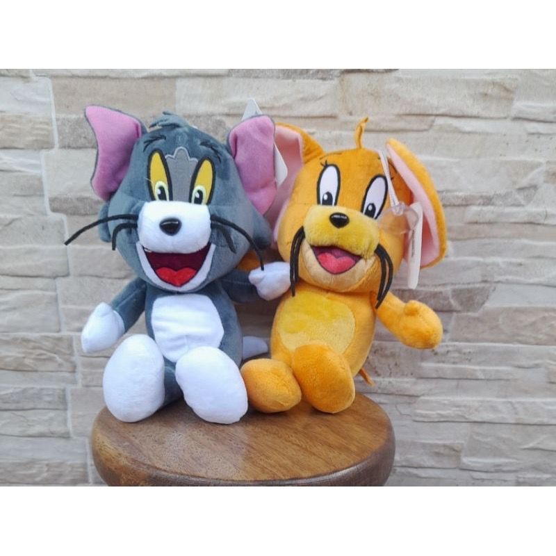 Brinquedos Pelúcias bonecos Tom e Jerry kit Mede 30 cm com som ...