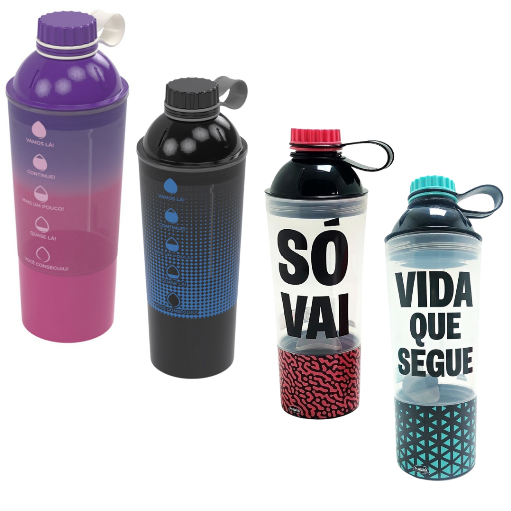 Shakeira Coqueteleira Garrafinha Fitness Com Armazenador