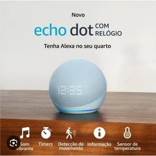 Alexa Echo Dot Gen 5 Com Relógio (Várias Cores)