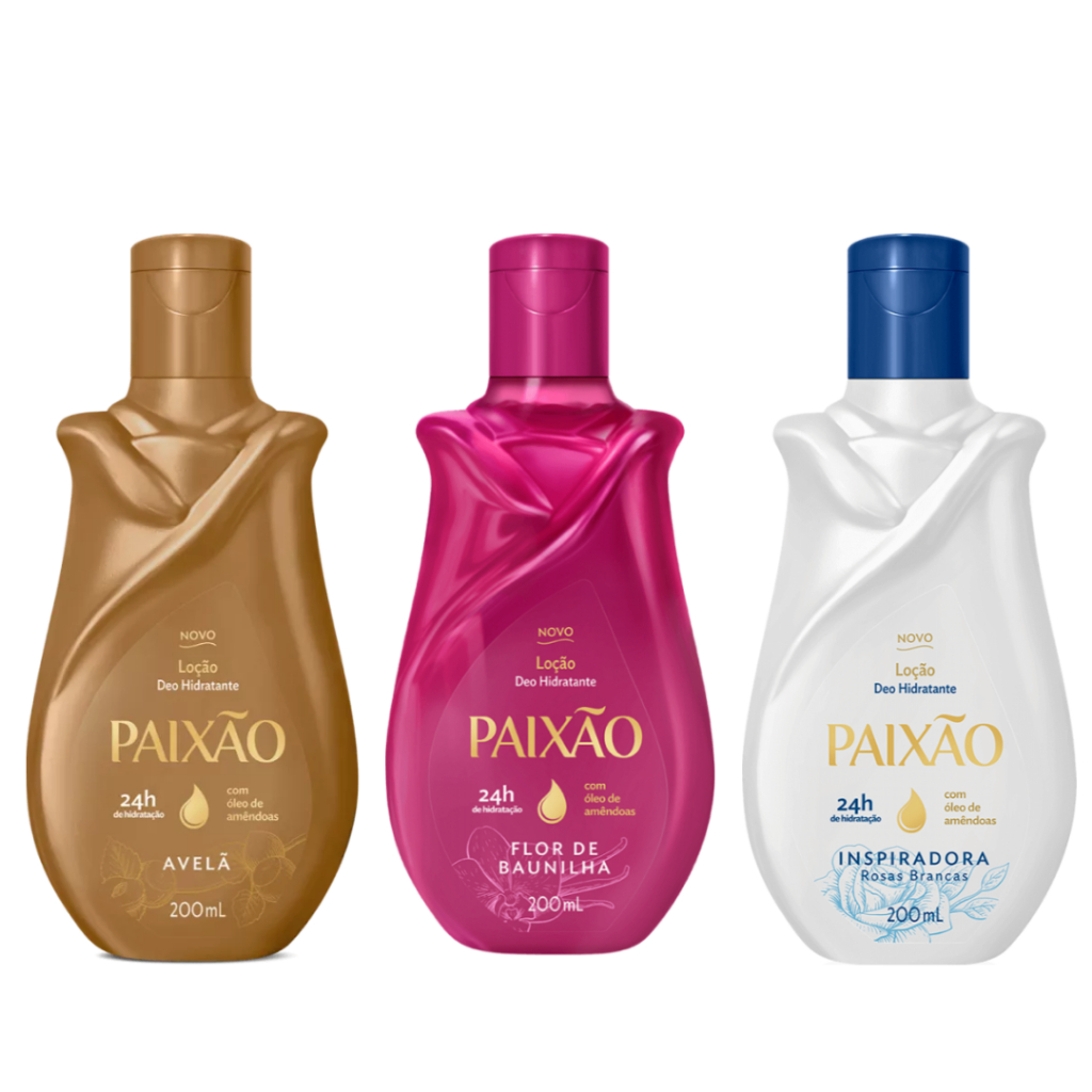 Kit 3 Hidratantes Paixão Fragrância Variadas 200 ml | Shopee Brasil