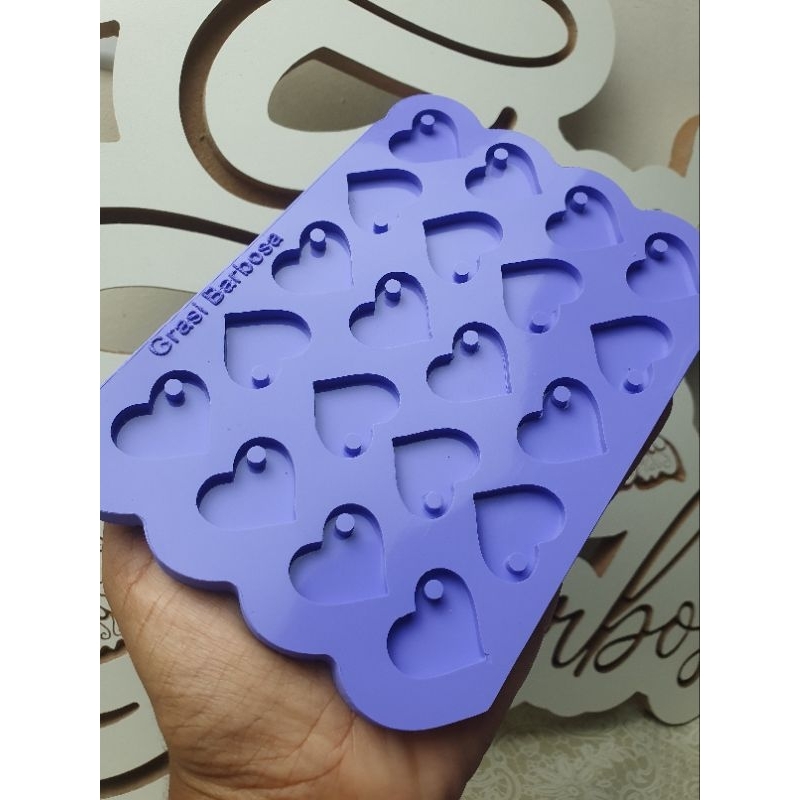 Molde coração 2,5cm com furro