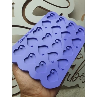 Molde coração 2,5cm com furro