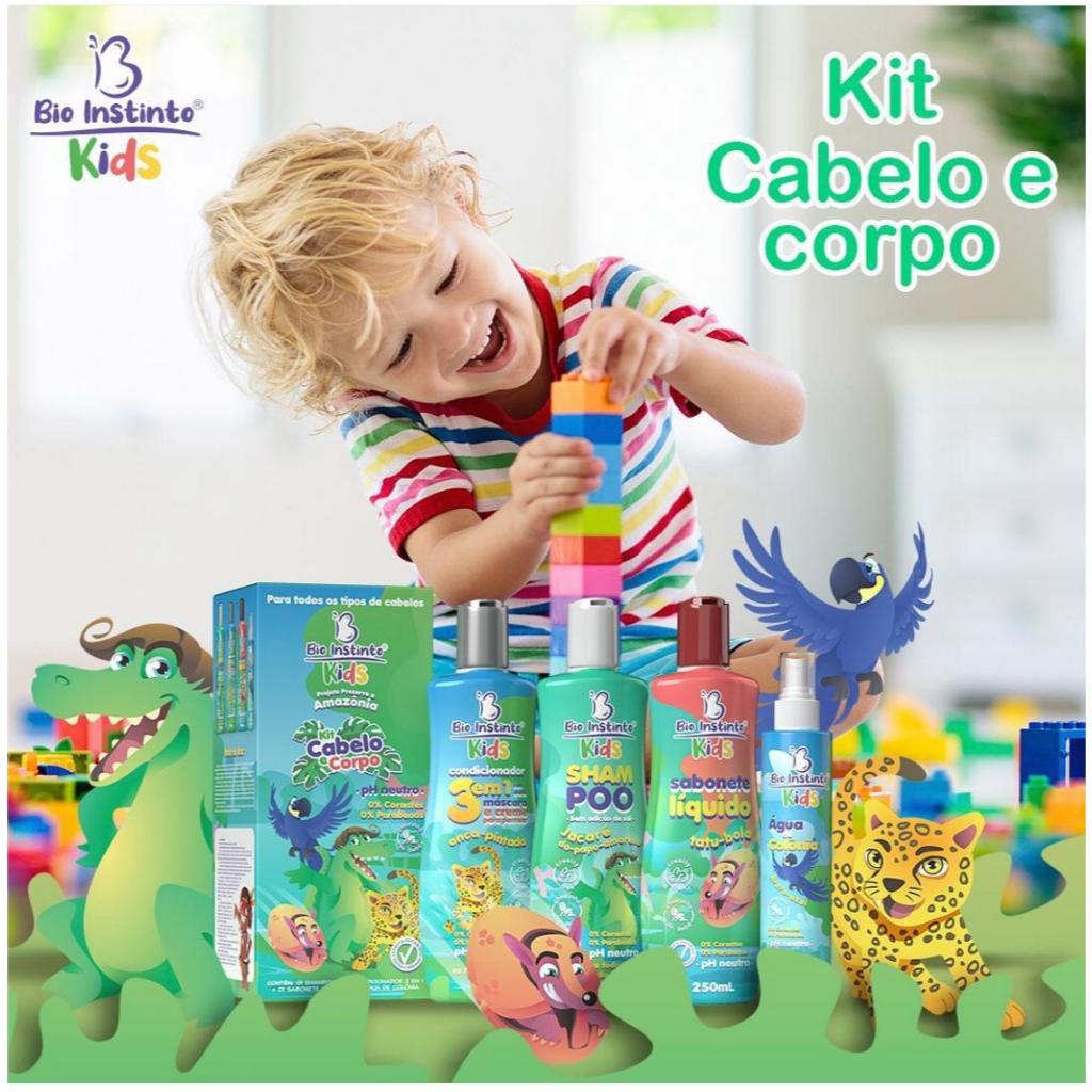 Kit Cabelo e Corpo Infantil 4 itens Sabonete Colonia Shampoo ...