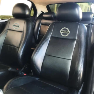 Capa banco de carro couro Nissan March Versa Kicks Frontier + Brinde