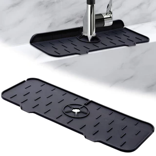 Tapete de Silicone Para Pia de Cozinha Banheiro Protetor Contra Respingos Torneira Clink