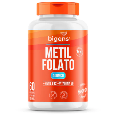 BIGENS Metil Folato 400mcg (Metilfolato Ativo) Vitamina B9 – 60 Cápsulas
