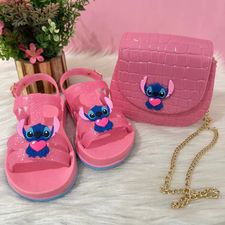 Kit Infantil Stitch Sandália e Bolsa Feminina