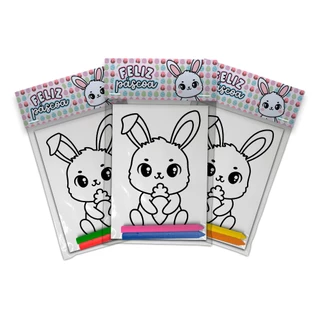 Unidades Personalizável De Kit Colorir + 2 Giz Festa Infantil Comemoração Tema Coelinho Pascoa em Oferta na Shopee