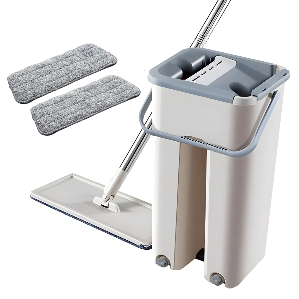 Rodo Flat Mop E Balde Mágico Lava Seca Profissional 2 Refil