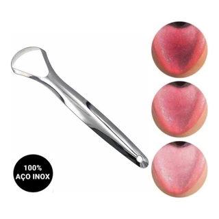 Limpador De Língua Raspador Em Aço Inox Higiene Bucal
