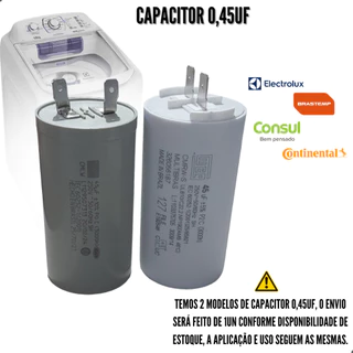 Capacitor Do Motor Para Lavadoras De Roupas 45uf 250v Weg Electrolux